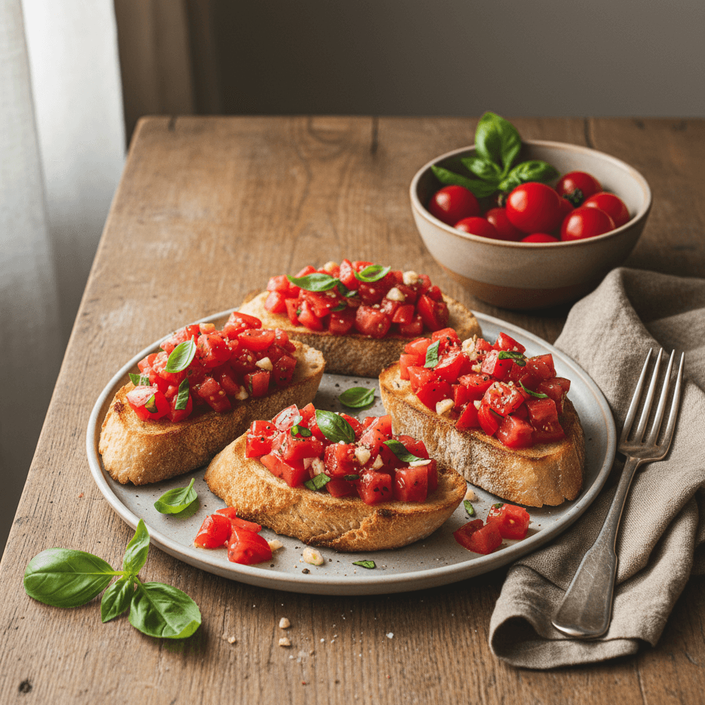 Bruschetta tomates-basilic
