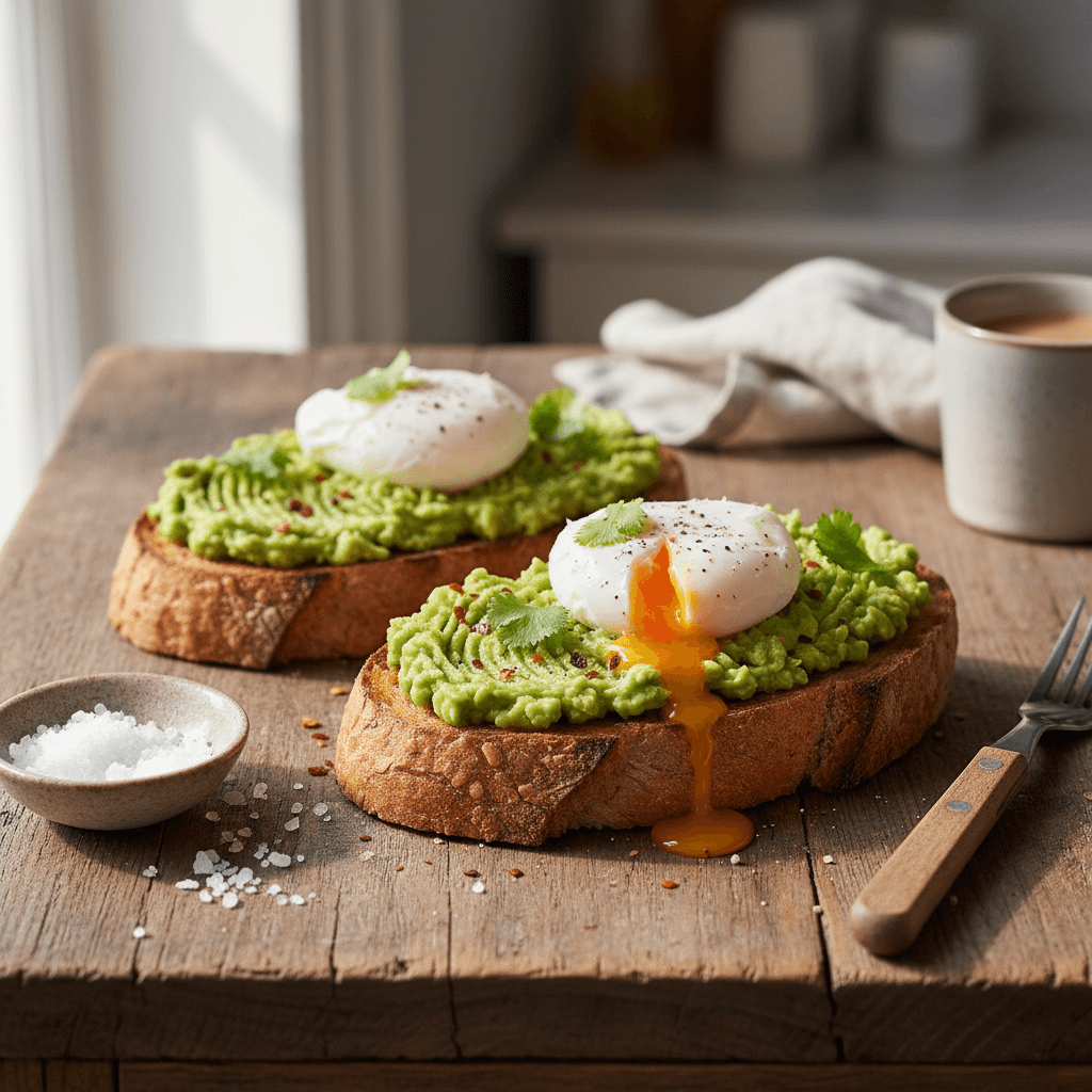 Tartine avocat-oeuf poché