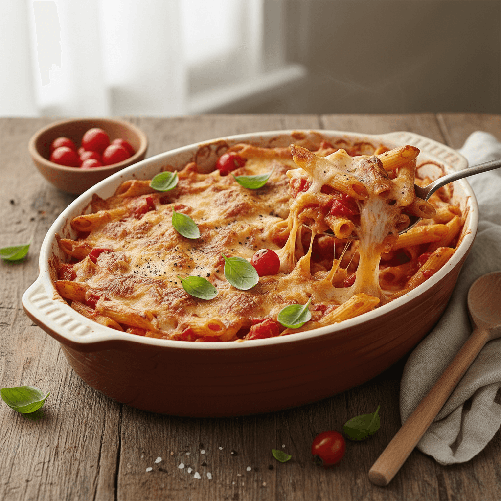 Gratin de Penne aux Tomates et Gruyère