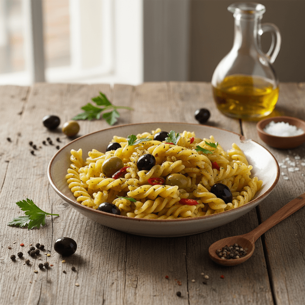 Pâtes aux Olives et Huile d'Olive