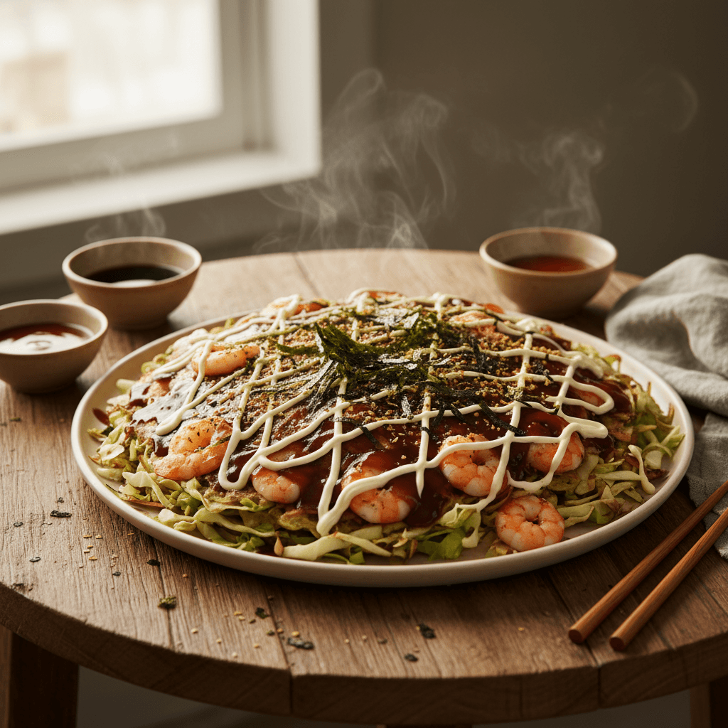 Okonomiyaki aux Crevettes
