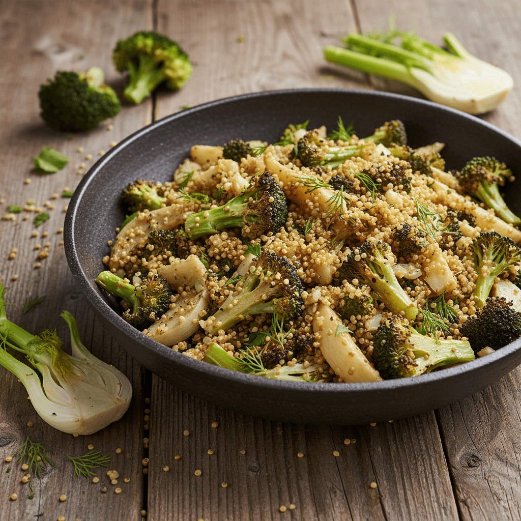 Quinoa Rôti aux Brocolis et Fenouil