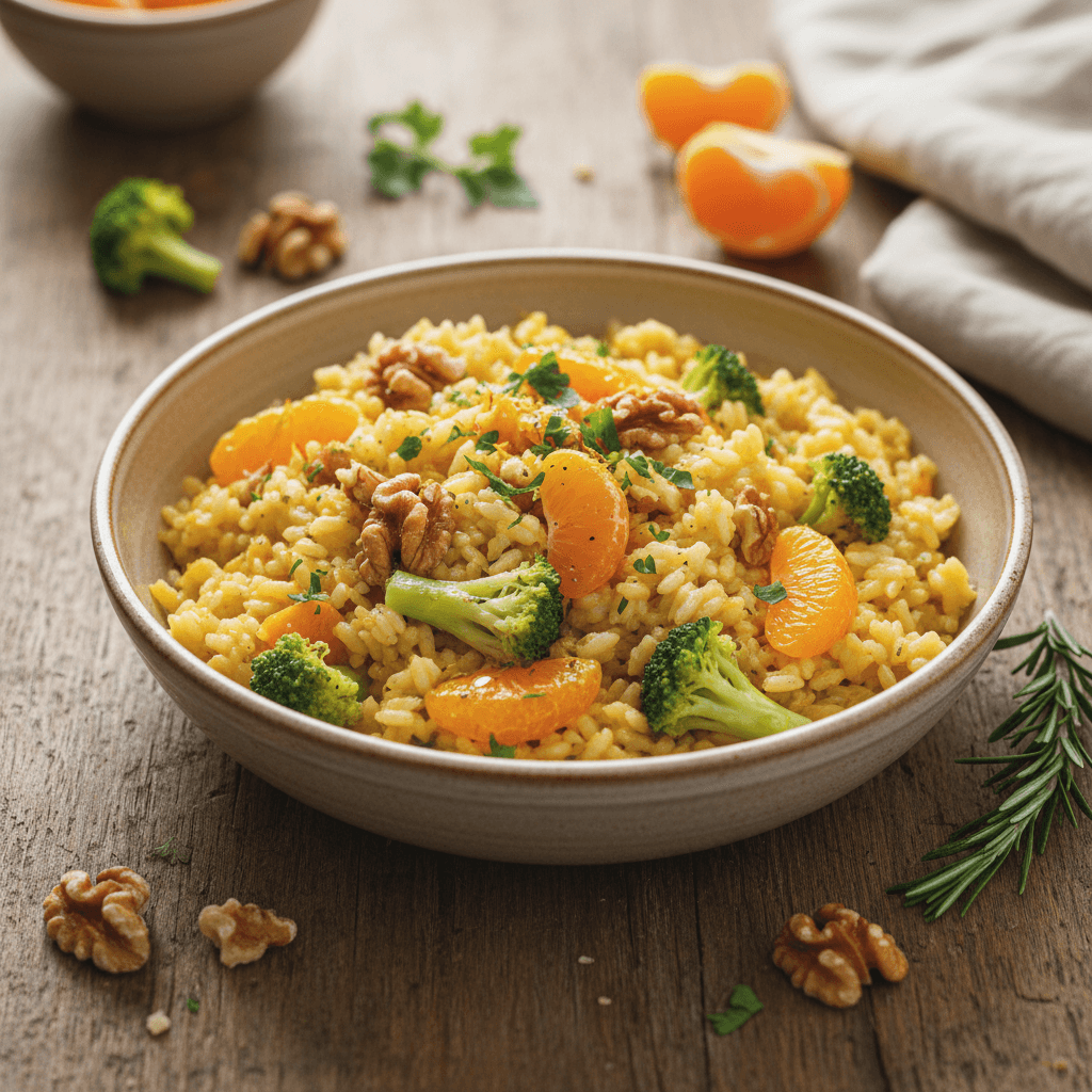 Risotto aux Clémentines, Noix et Brocoli
