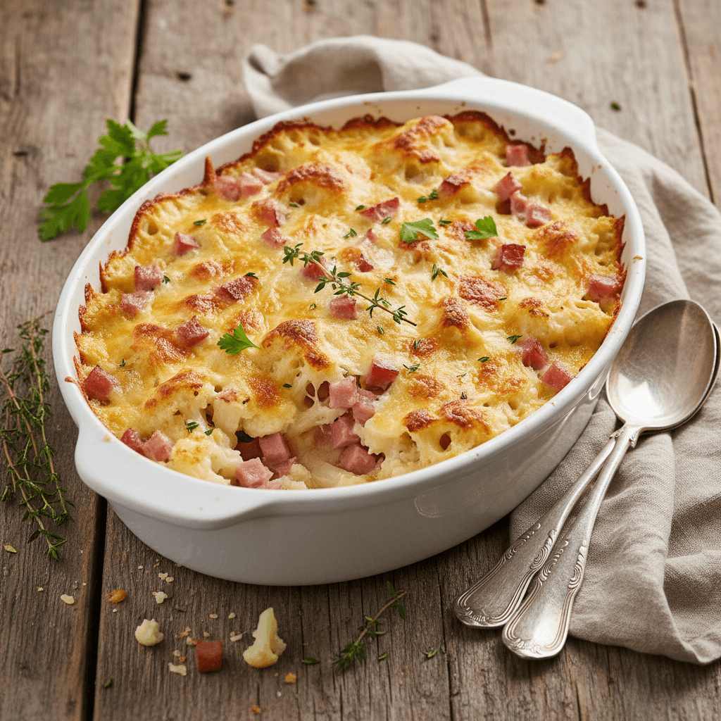 Gratin de Chou-fleur et Jambon