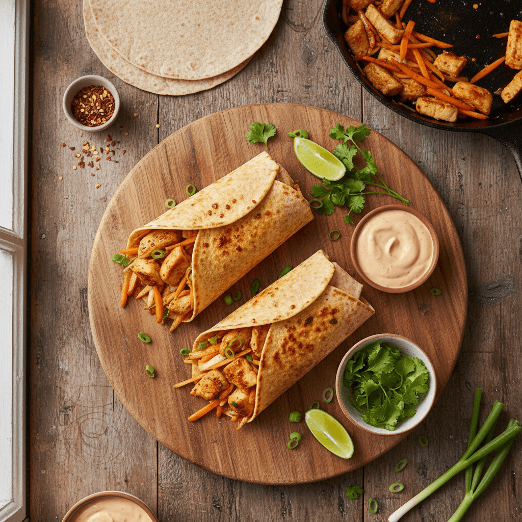 Wraps Poulet-Carotte Épicés