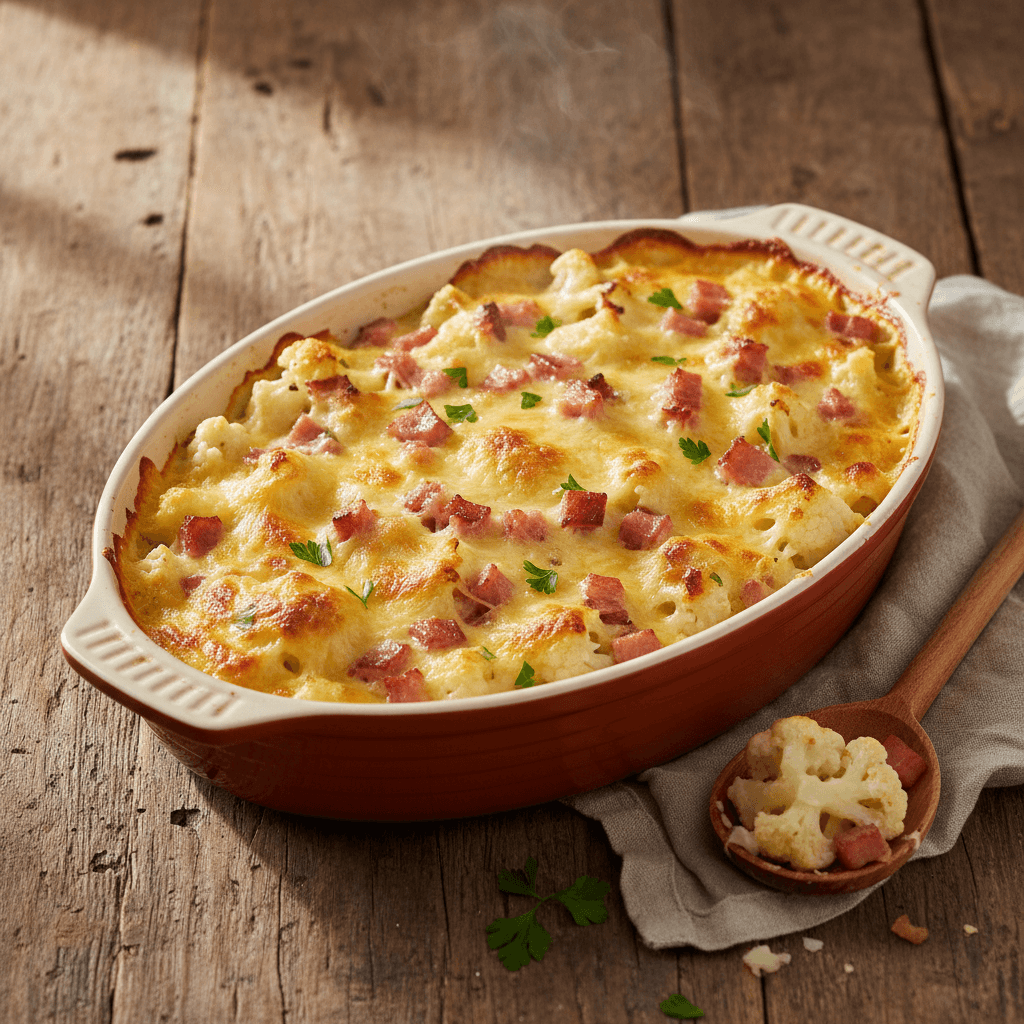Gratin de Chou-fleur et Jambon