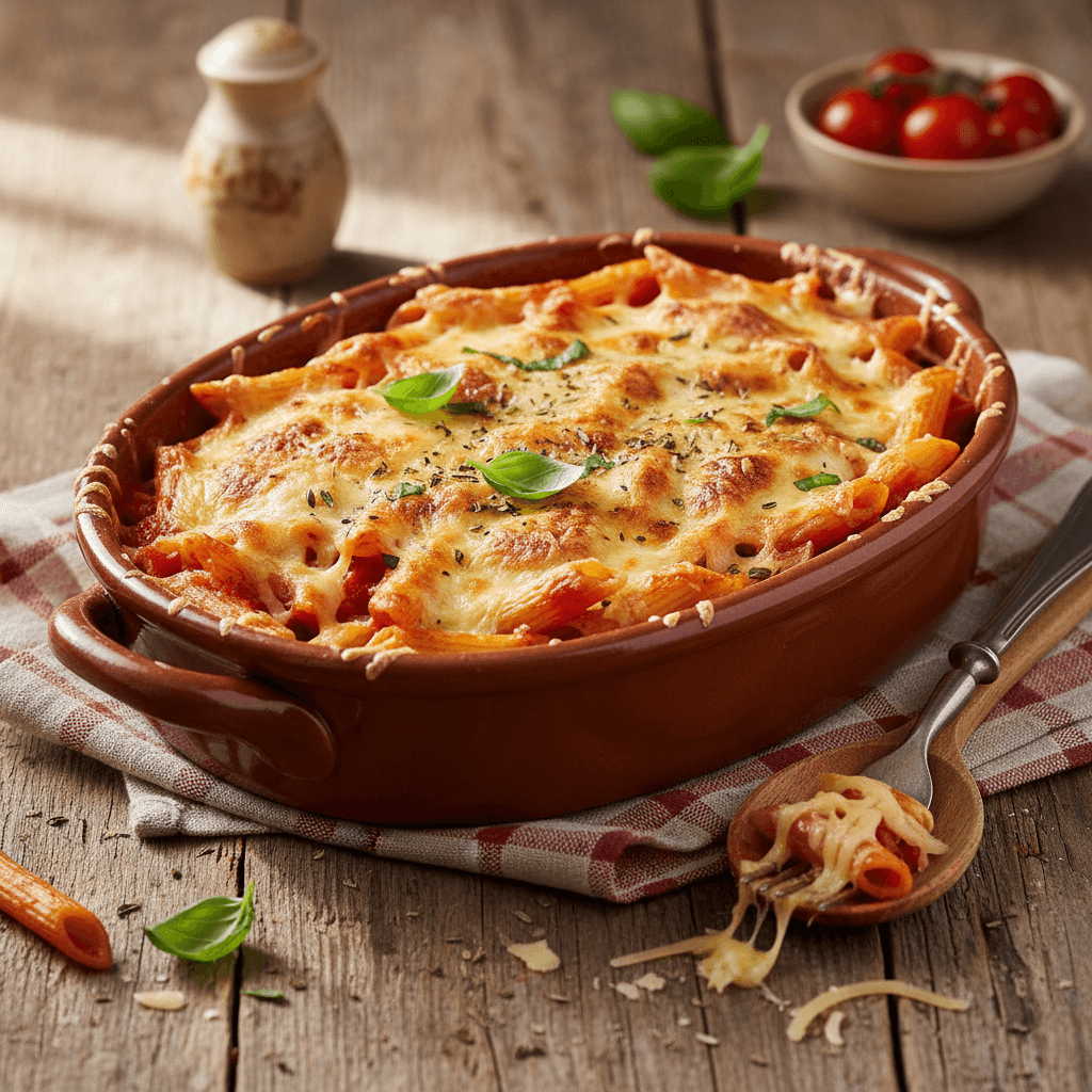 Gratin de Penne aux Tomates et Gruyère