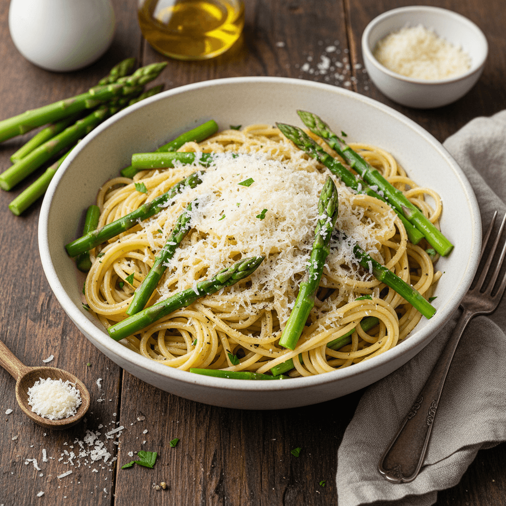 Pâtes aux Asperges et Parmesan
