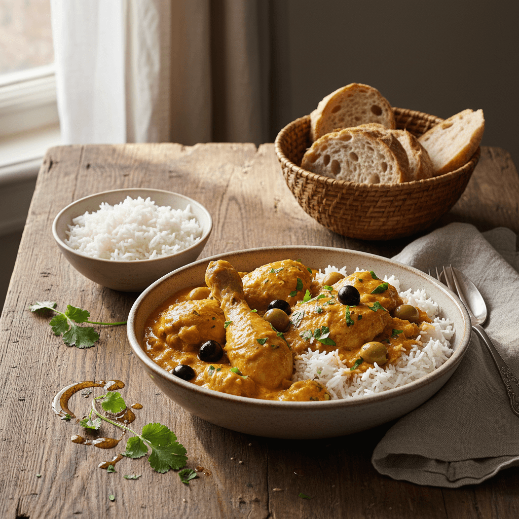 Curry de Cuisses de Poulet aux Olives