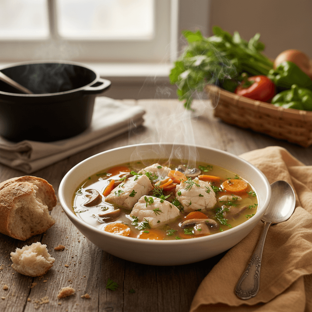 Soupe de légumes et poisson