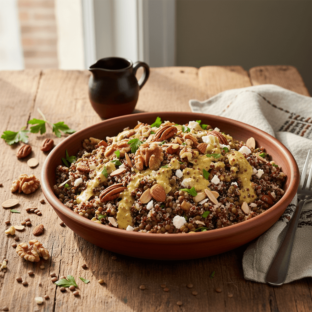Salade Énergétique Quinoa-Lentilles aux Noix