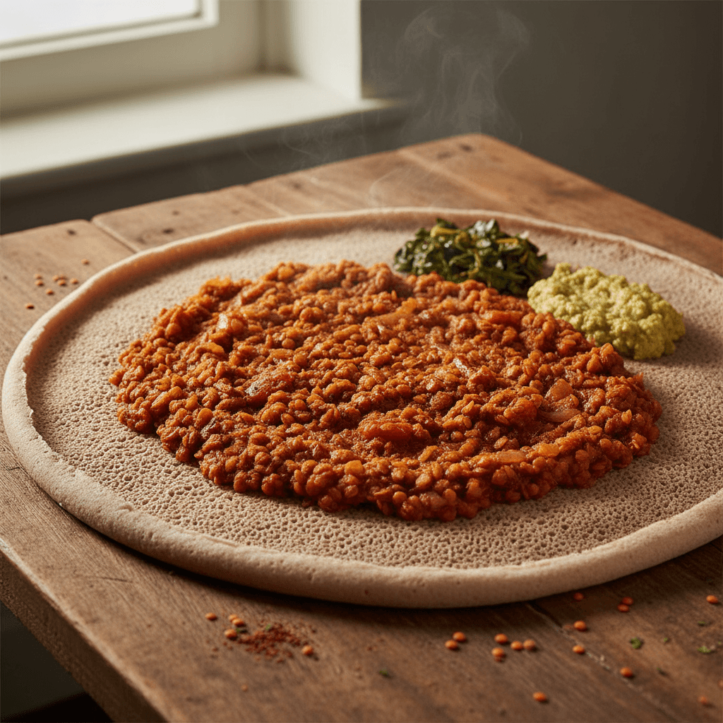 Injera aux Lentilles Rouges