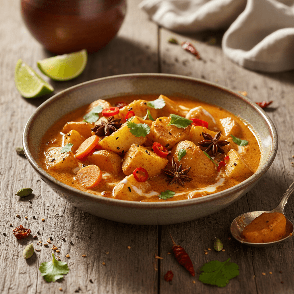 Curry Asiatique de Pommes de Terre et Carottes