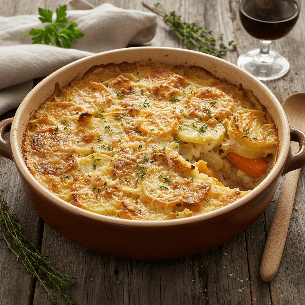 Gratin de pommes de terre et carottes