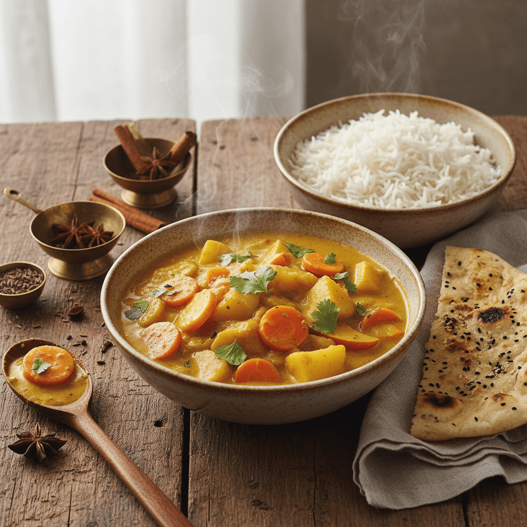 Curry Végétarien aux Pommes et Légumes