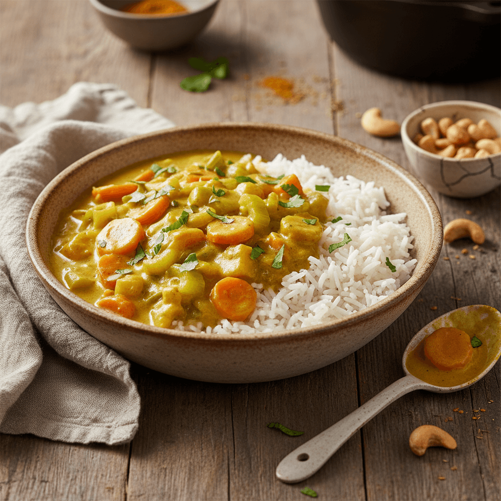 Curry Rapide aux Légumes et Riz