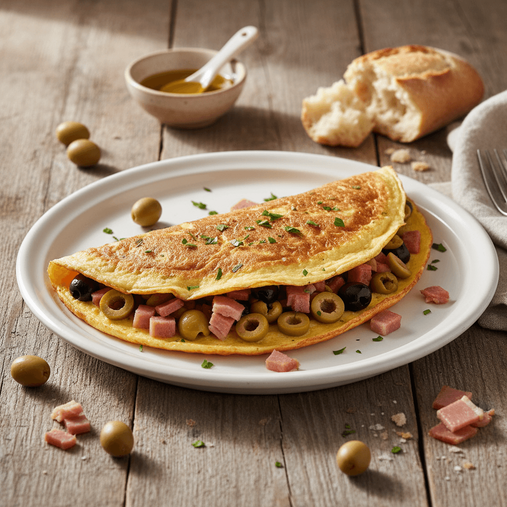 Omelette aux Olives et Jambon