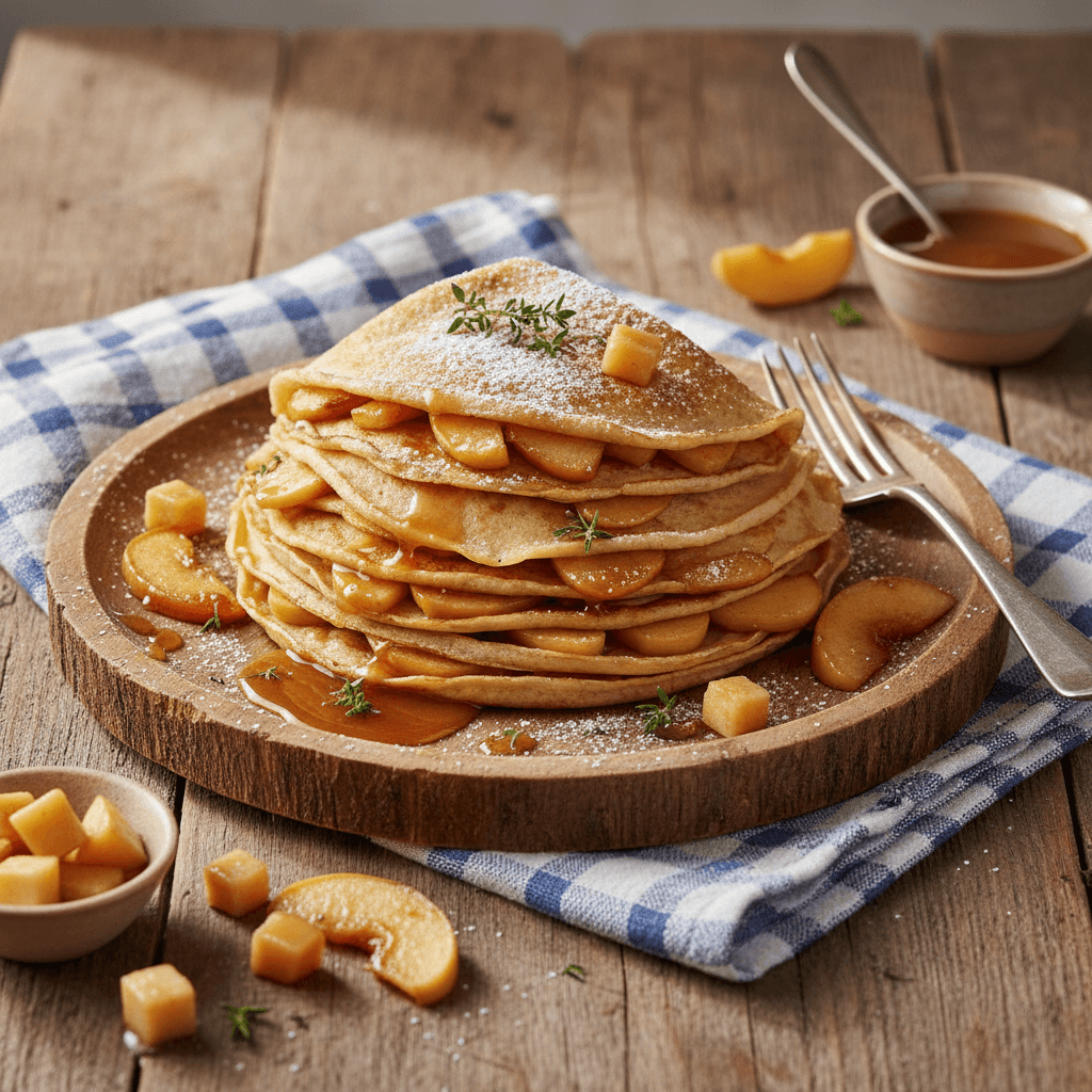 Crêpes Bretonnes Fourrées aux Pommes et Comté