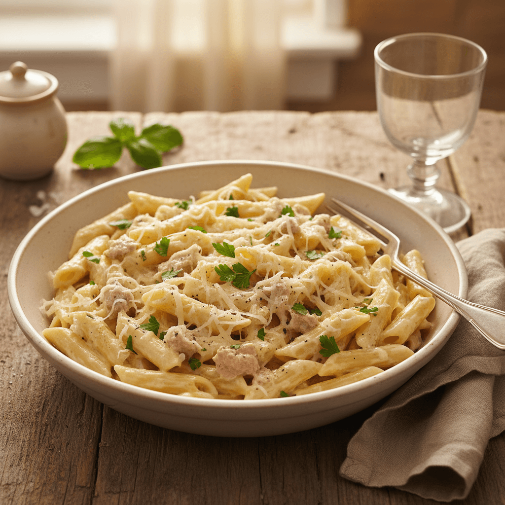 Penne à la Crème et Thon