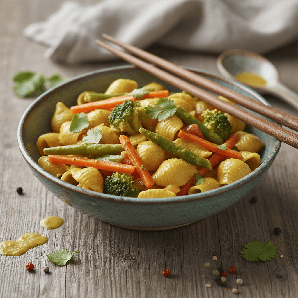 Curry Végétarien Express aux Pâtes