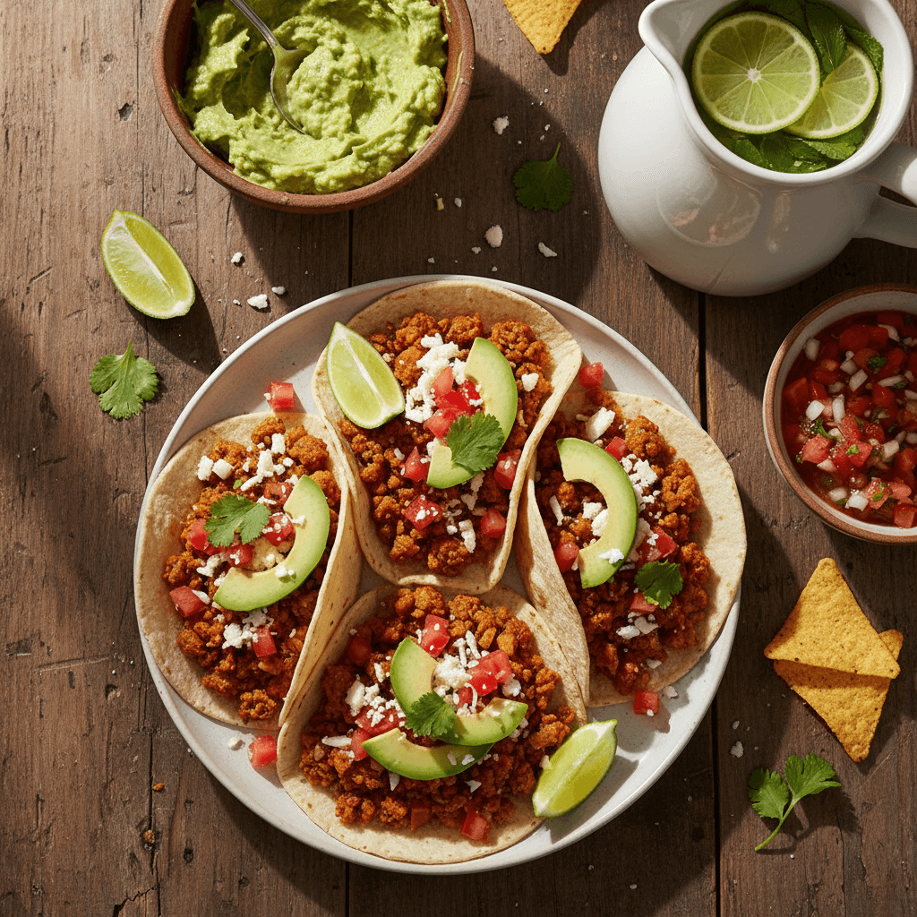 Tacos Végétariens à la Viande Hachée de Légumes