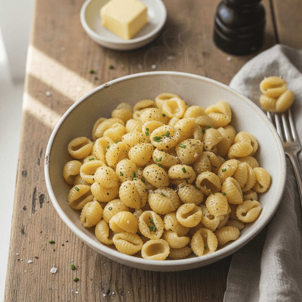 Coquillettes au Beurre et Poivre