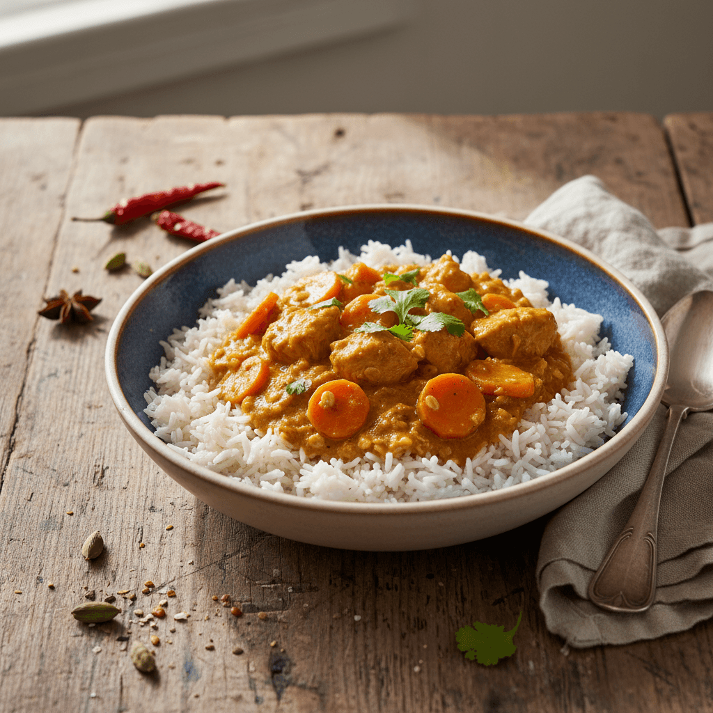 Curry Rapide de Poulet aux Carottes et Flocons d'Avoine