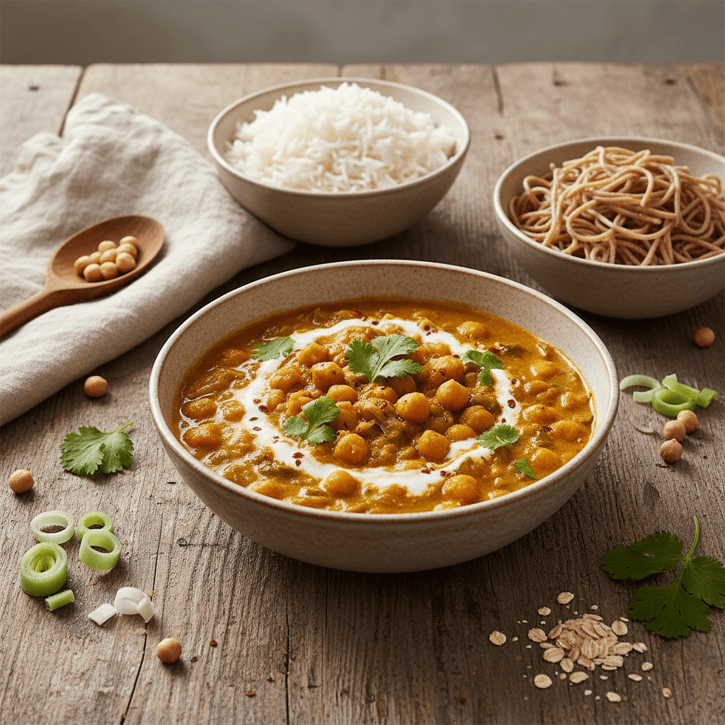 Curry de Pois Chiches aux Flocons d'Avoine