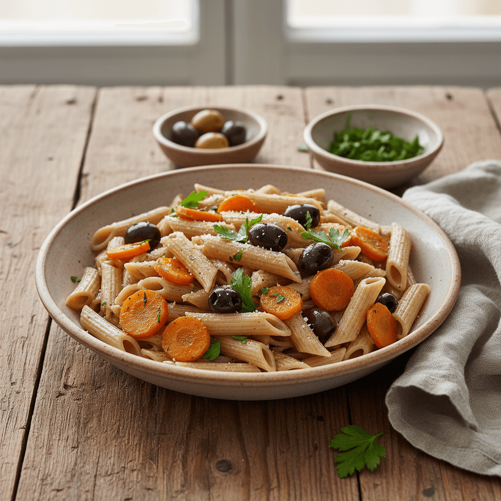 Penne aux Olives et Carottes