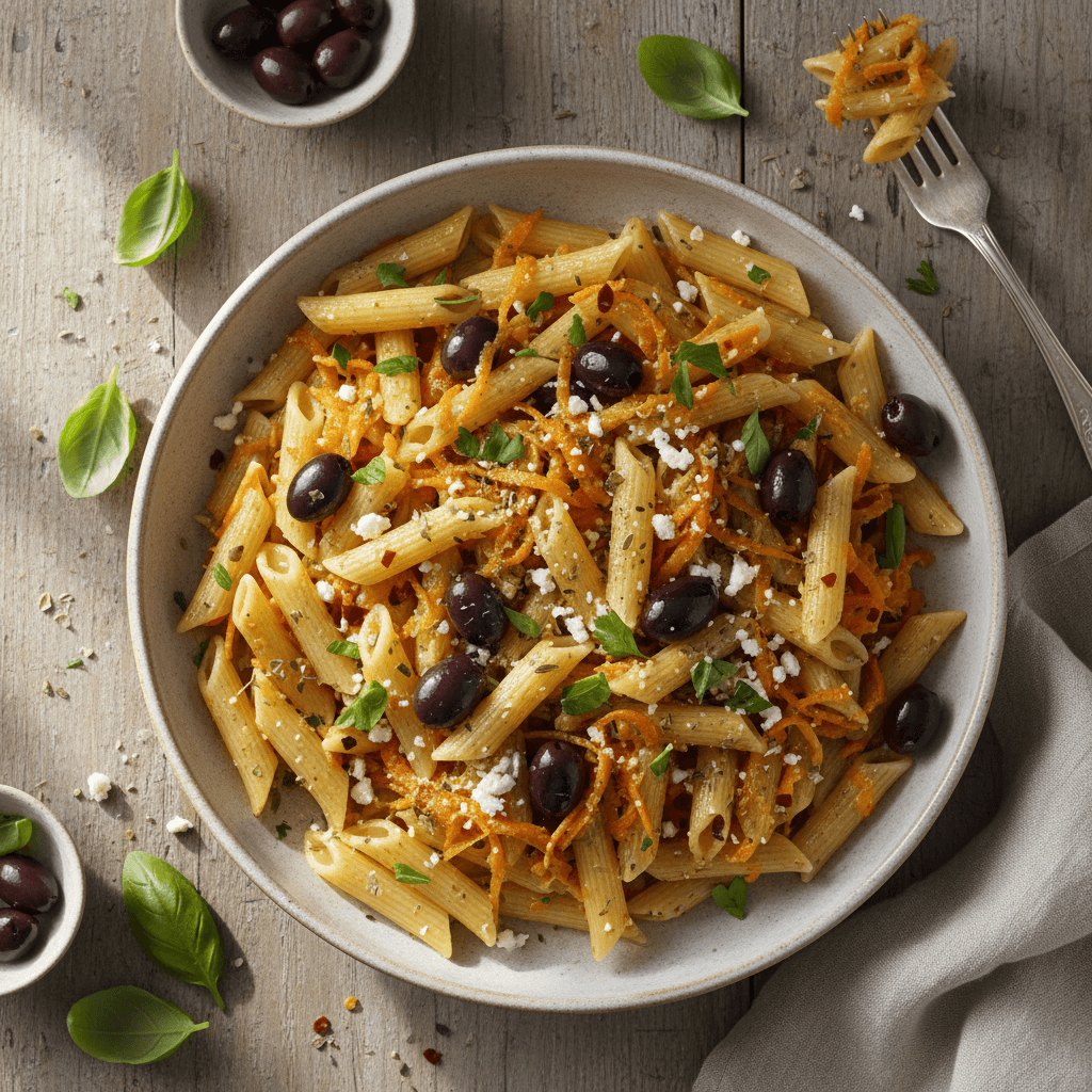 Penne aux Olives et Carottes