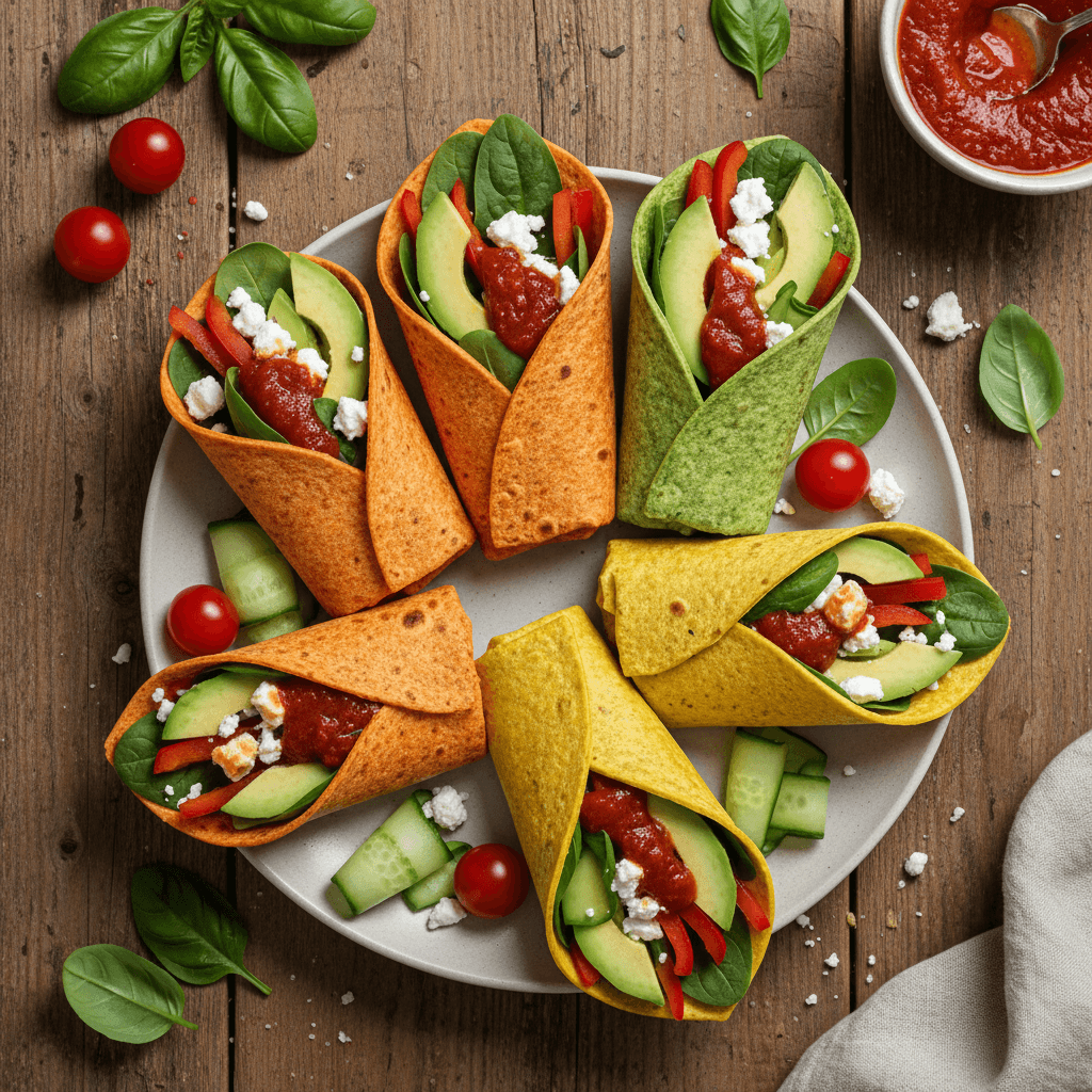 Wraps Méditerranéens à l'Avocat et Fromage