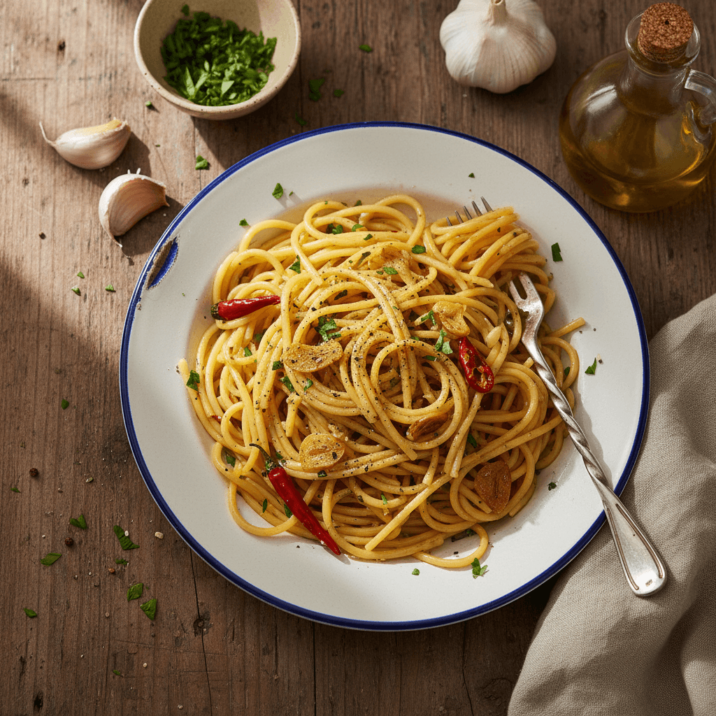 Spaghettis à l'Ail et Huile Simple