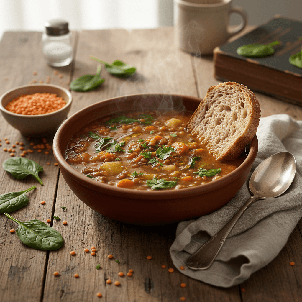 Soupe Lentilles et Épinards