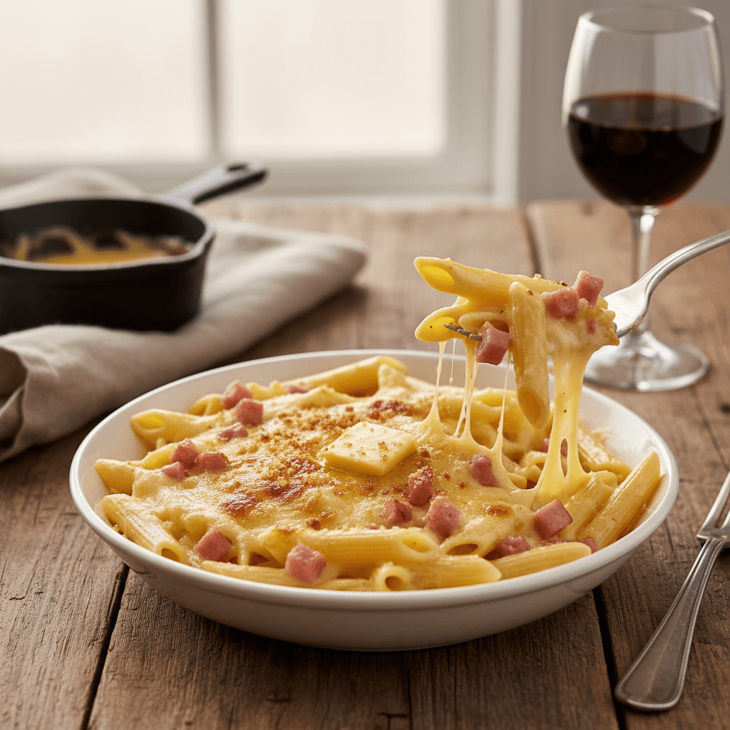 Pâtes au Gruyère et Jambon