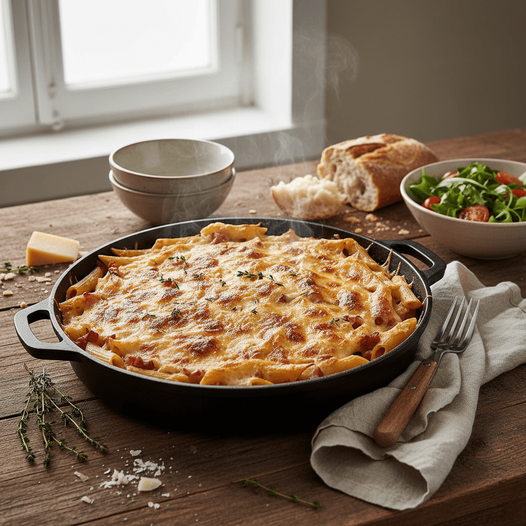 Gratin de Penne au Jambon et Fromage