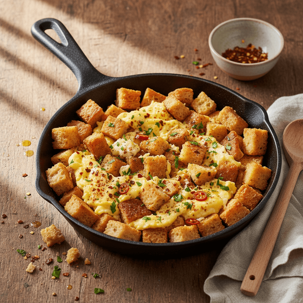 Migas Espagnoles (Pain Sauté aux Œufs)