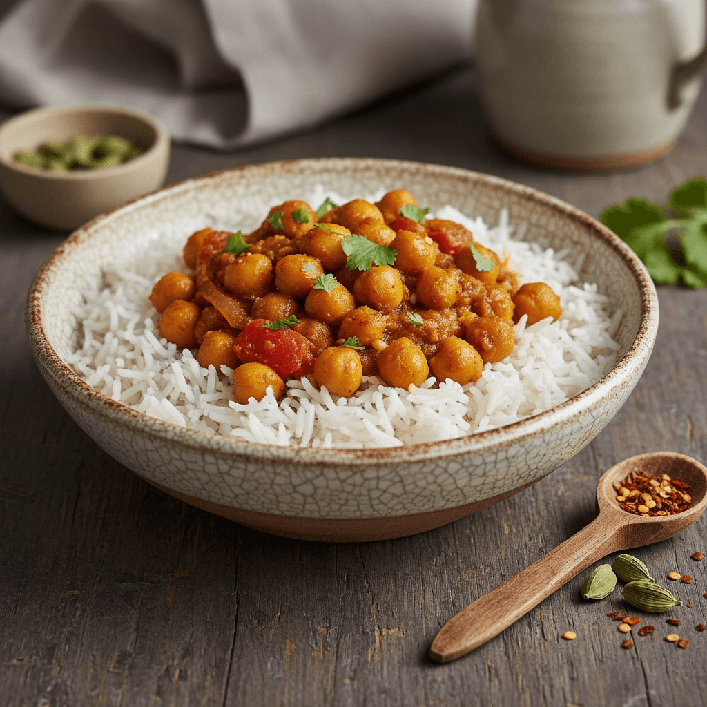 Curry de Pois Chiches et Riz