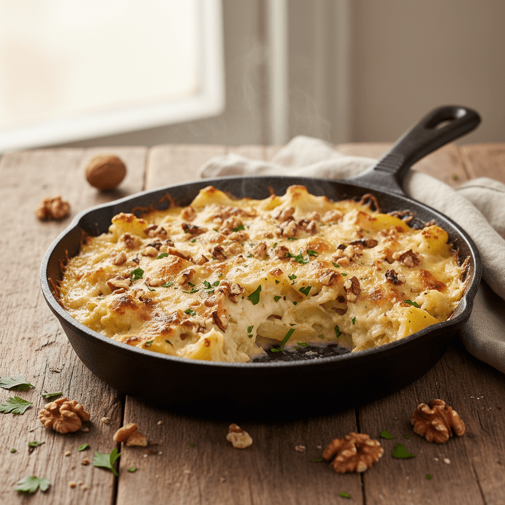 Gratin de Chou-fleur et Pommes de Terre aux Noix