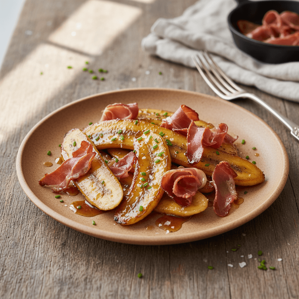 Bananes Poêlées au Jambon Croustillant