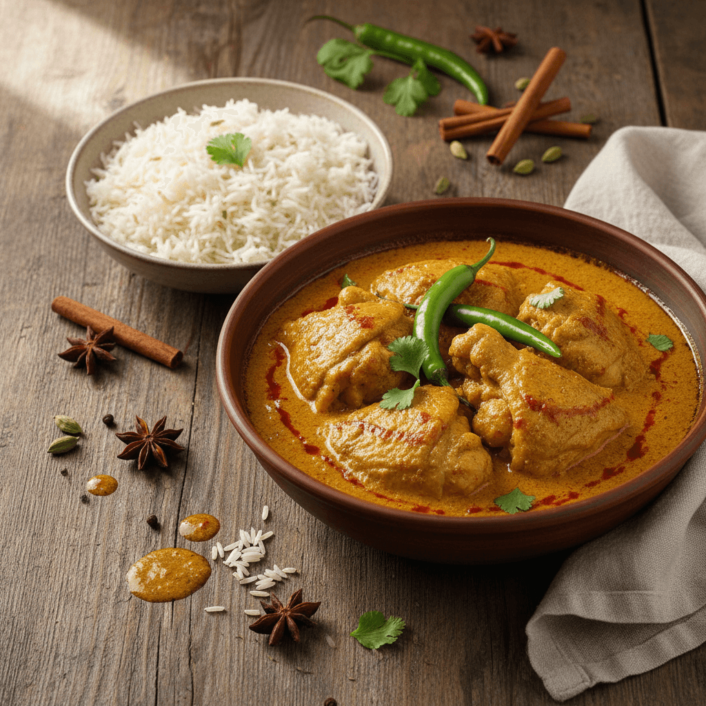 Curry Indien aux Cuisses de Poulet et Riz