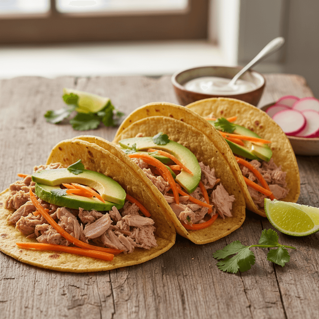 Tacos Thon Avocat et Carottes Râpées