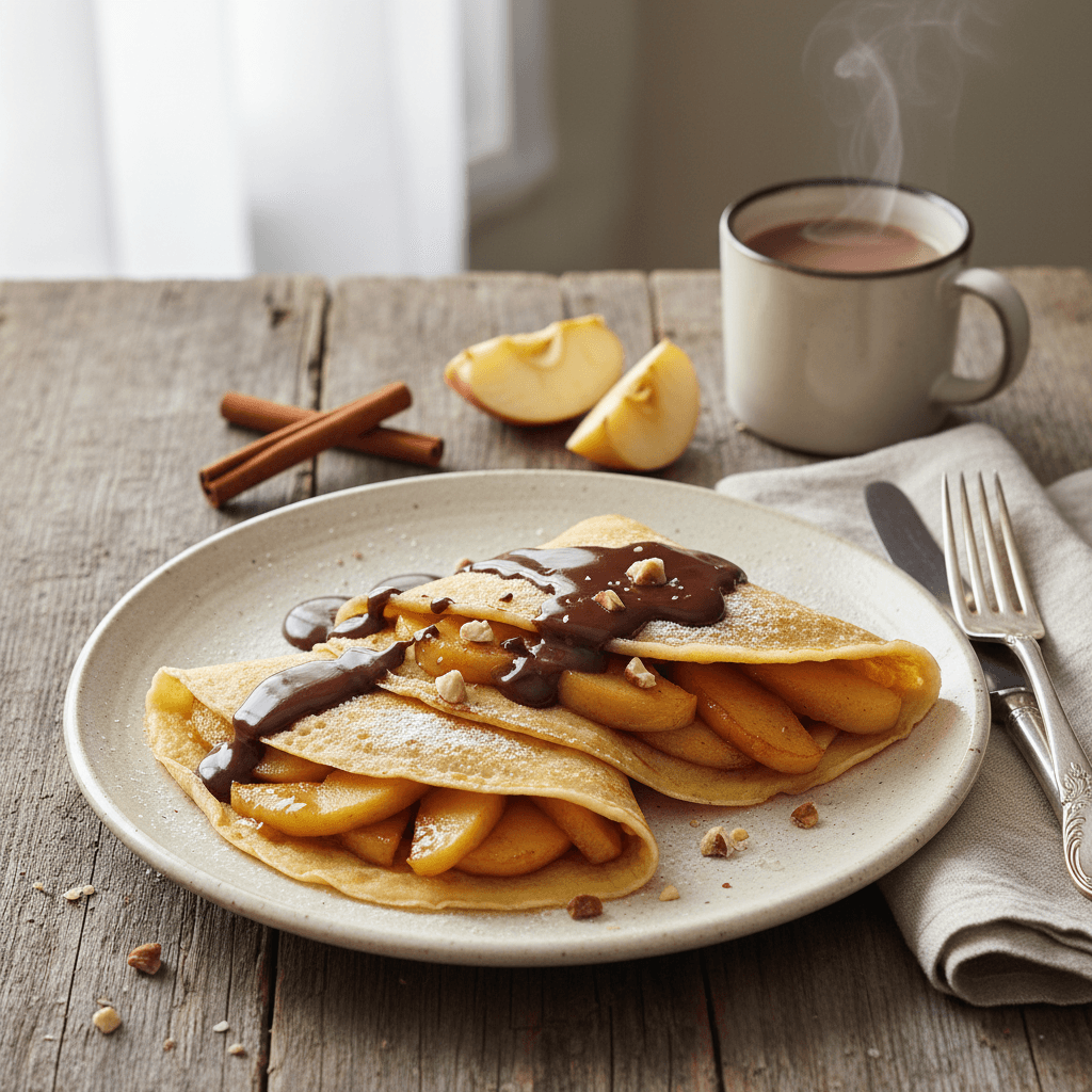 Crêpes aux Pommes et Chocolat