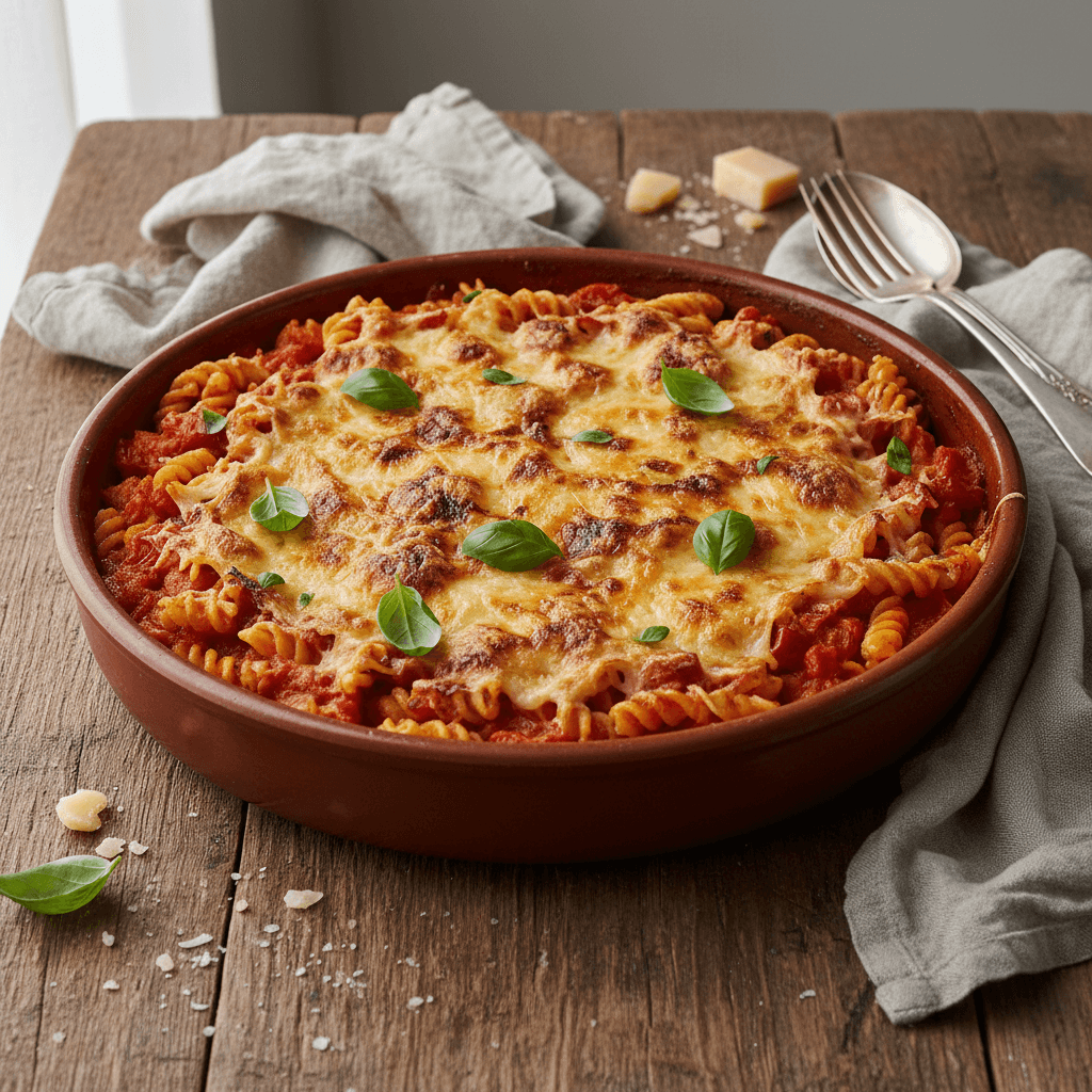 Gratin de Farfalles aux Tomates et Gruyère