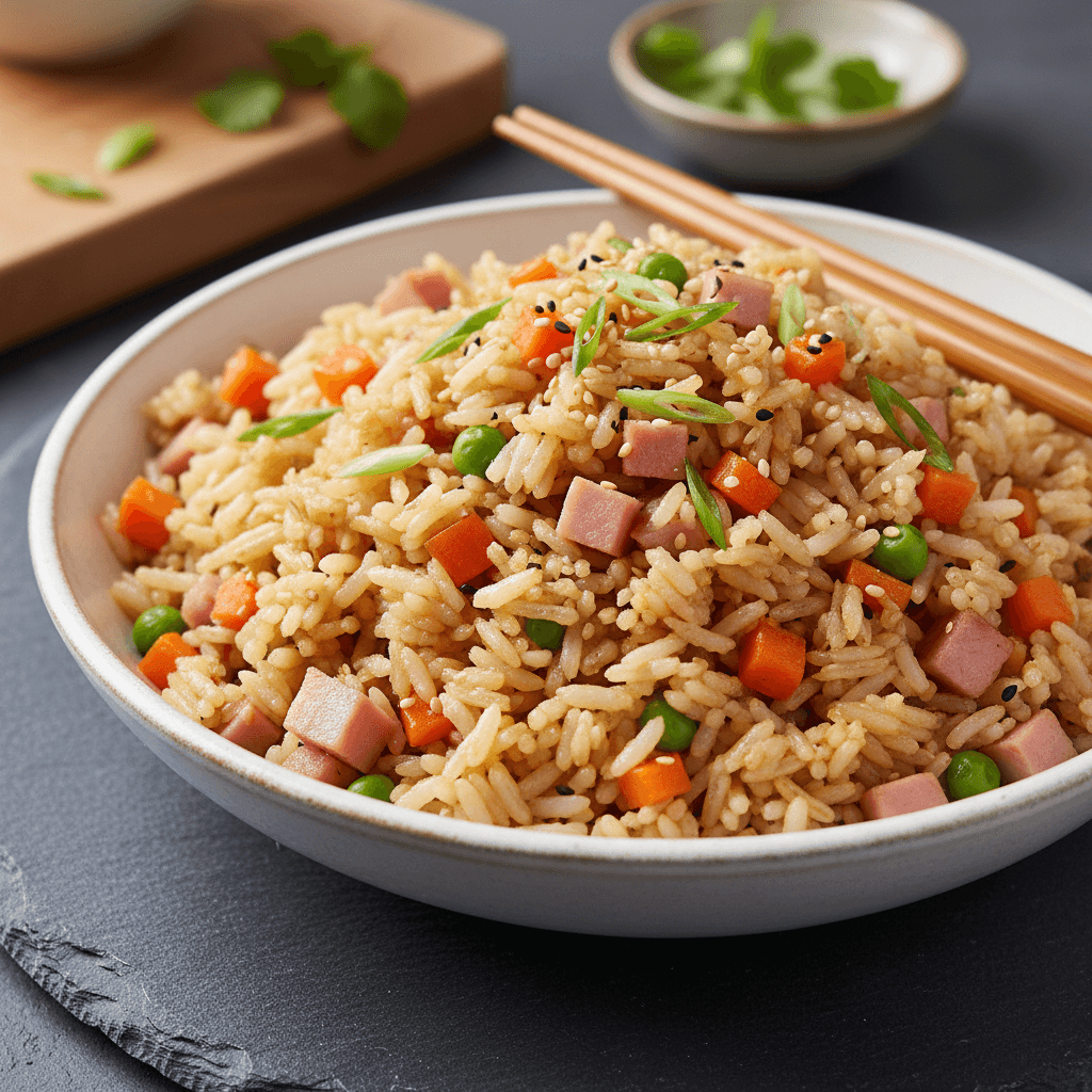 Riz Sauté aux Carottes et Jambon