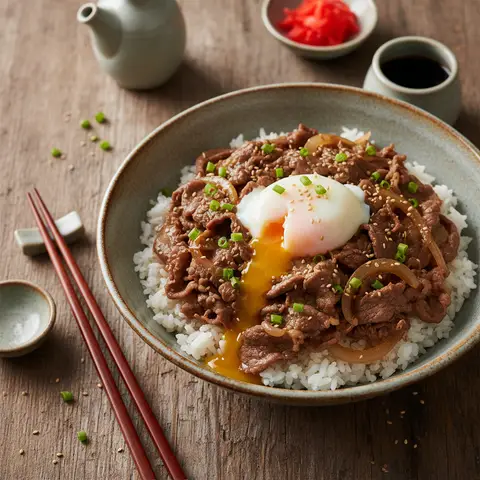 Donburi au Bœuf et Œuf