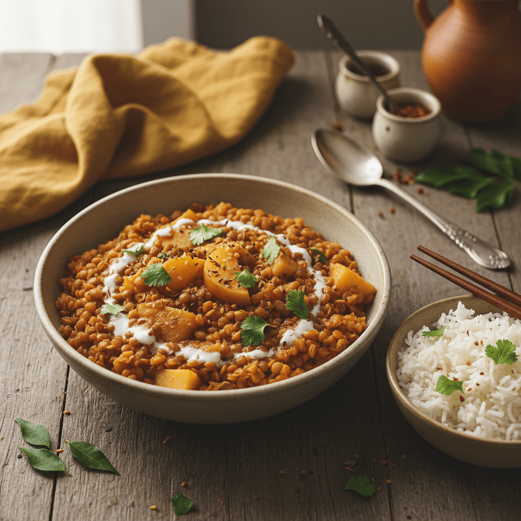 Linsencurry mit Äpfeln