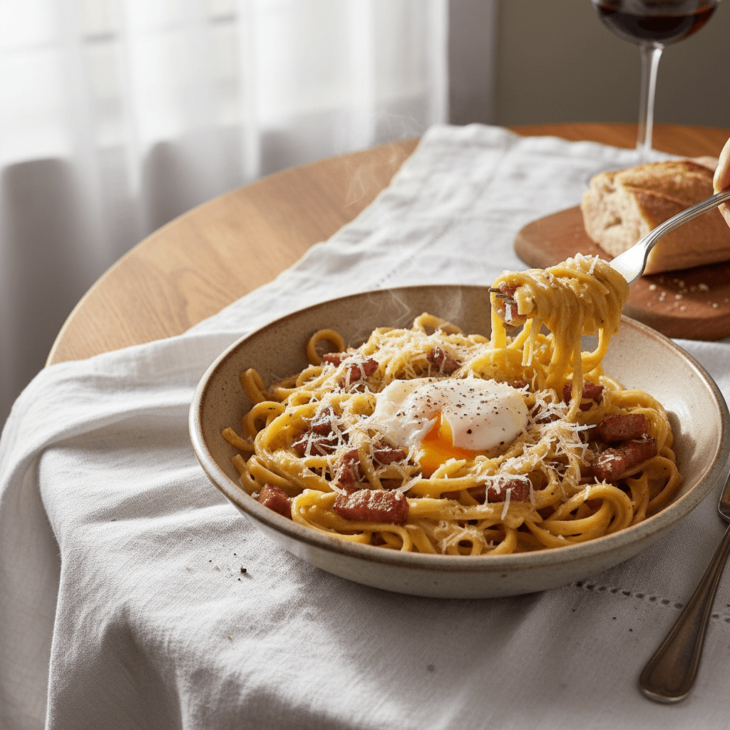 Pâtes Carbonara Simplifiées à la Française
