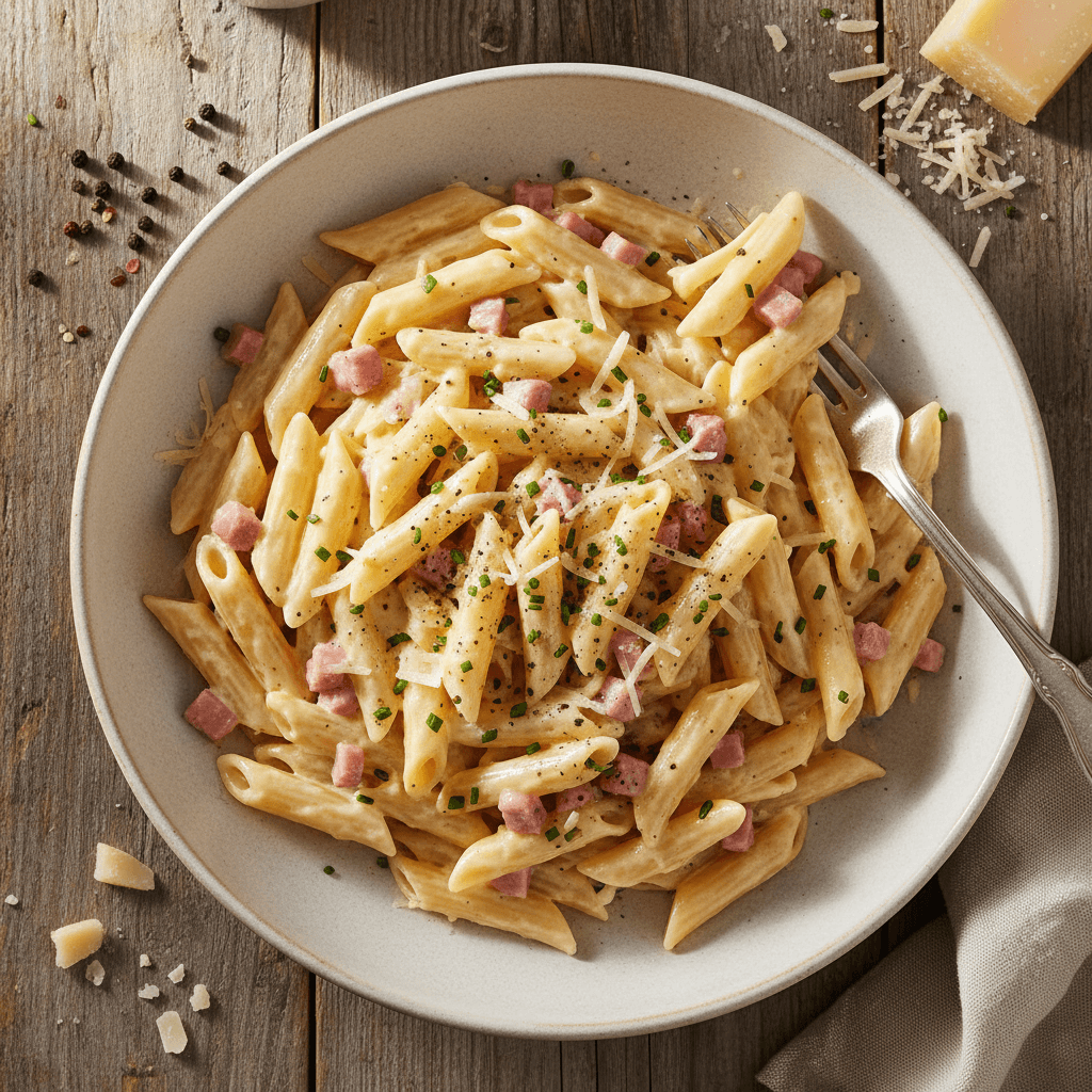 Homemade Penne Carbonara