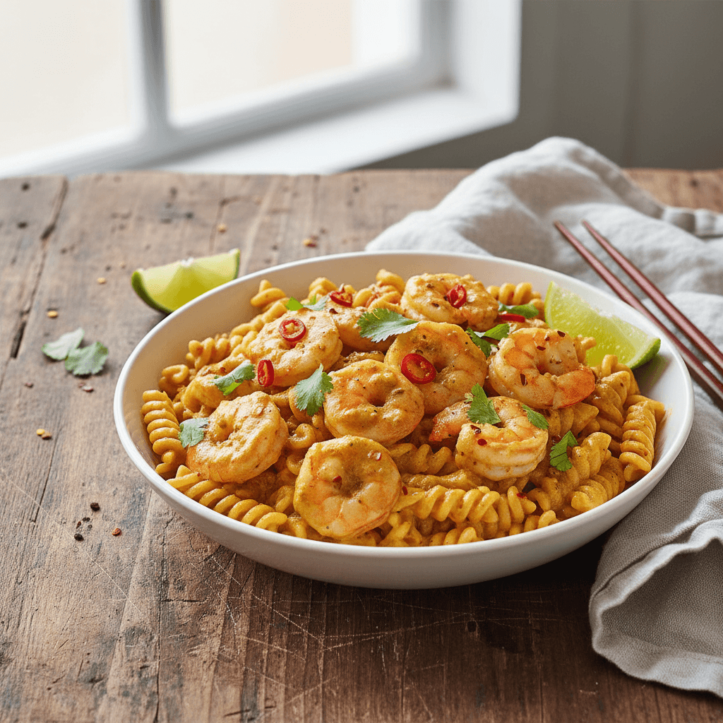 Shrimp Curry with Penne