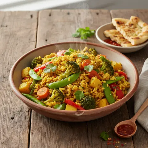 Curry de riz avec légumes